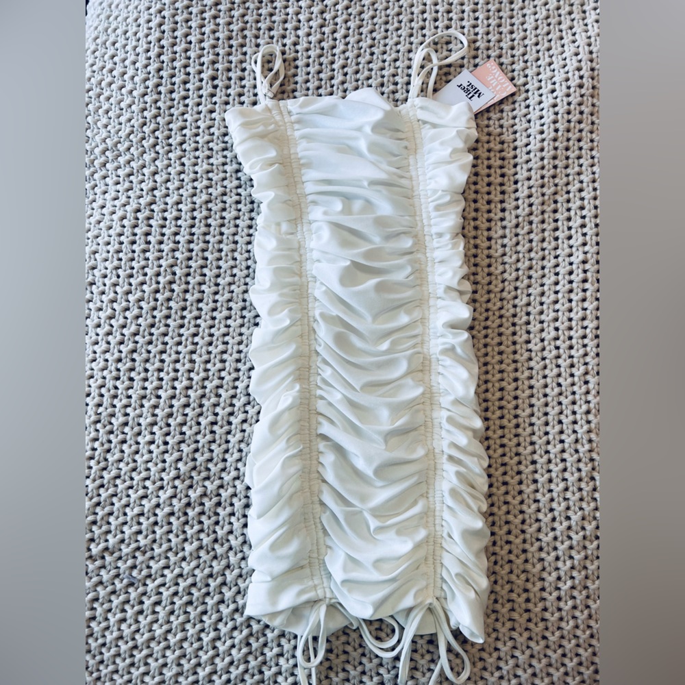 Tiger mist white ruched dress